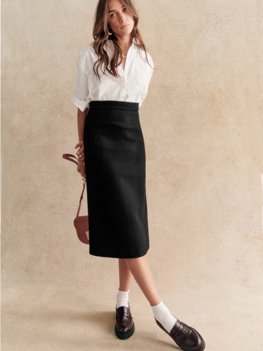 Sezane Musetta Skirt Black - Size 8